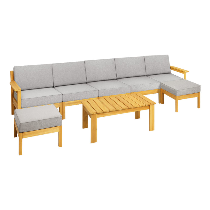 7 Seater Outdoor Lounge Setting Garden Furniture Wooden Sofa Table Set