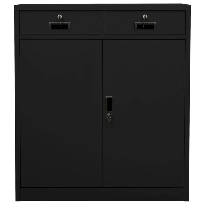 Office Cabinet Black 90x40x102 Cm Steel Ttlaoo