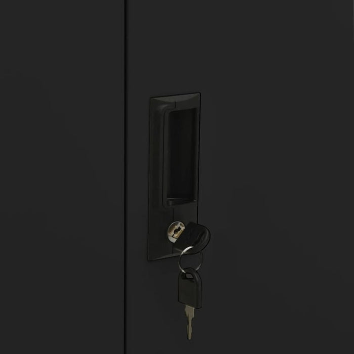 Office Cabinet Black 90x40x102 Cm Steel Ttlaoo