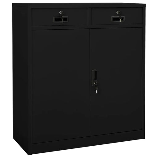 Office Cabinet Black 90x40x102 Cm Steel Ttlaoo