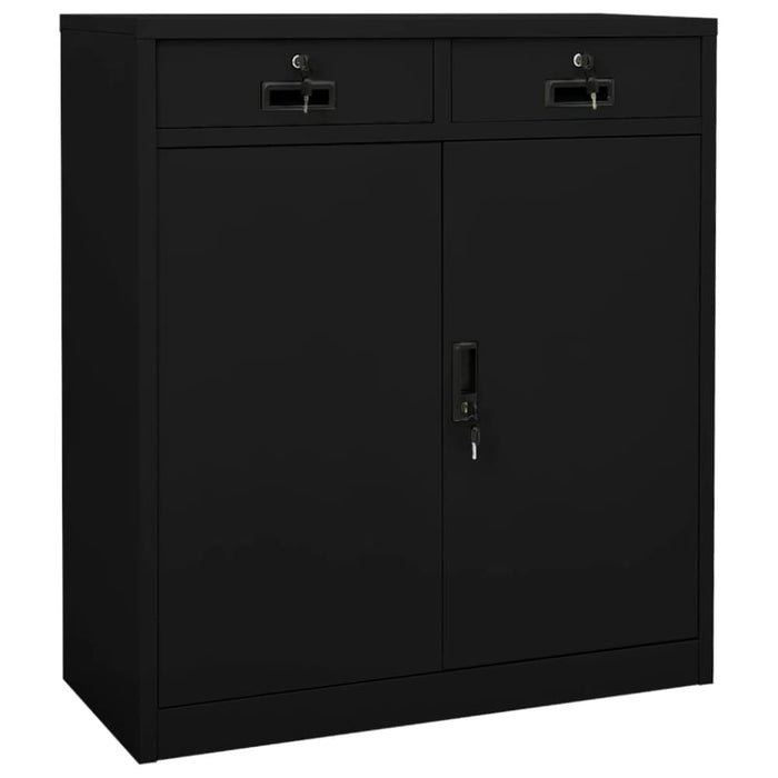 Office Cabinet Black 90x40x102 Cm Steel Ttlaoo