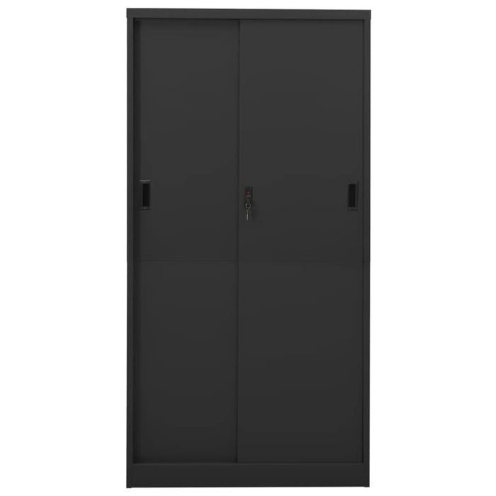 Office Cabinet with Sliding Door Anthracite 90x40x180 Cm