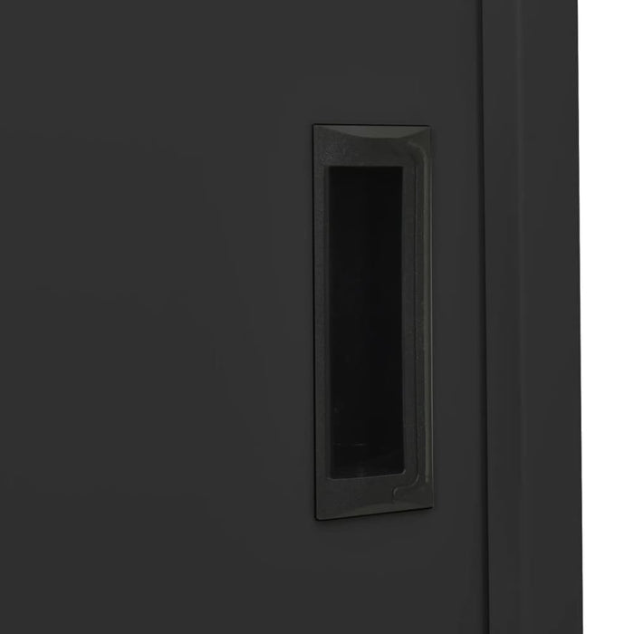 Office Cabinet with Sliding Door Anthracite 90x40x180 Cm