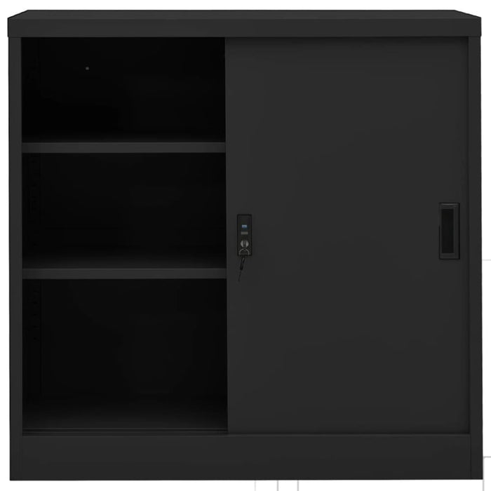 Office Cabinet with Sliding Door Anthracite 90x40x90 Cm