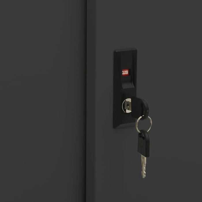 Office Cabinet with Sliding Door Anthracite 90x40x90 Cm