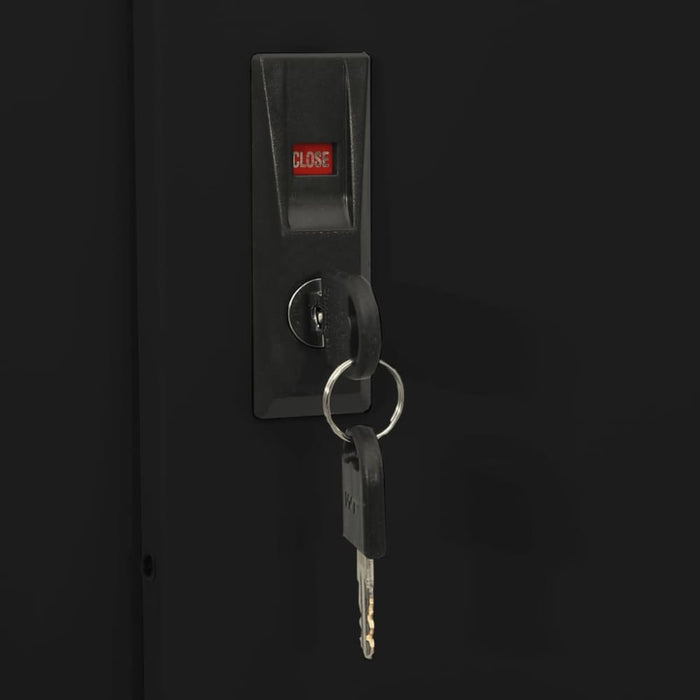 Office Cabinet with Sliding Door Black 90x40x180 Cm Steel