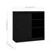 Office Cabinet With Sliding Door Black 90x40x90 Cm Steel