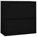 Office Cabinet With Sliding Door Black 90x40x90 Cm Steel