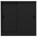 Office Cabinet With Sliding Door Black 90x40x90 Cm Steel
