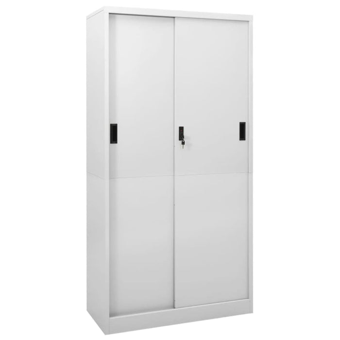 Office Cabinet With Sliding Door Light Grey 90x40x180 Cm