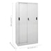 Office Cabinet With Sliding Door Light Grey 90x40x180 Cm