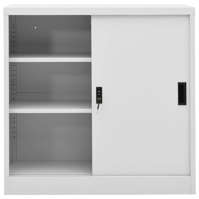 Office Cabinet with Sliding Door Light Grey 90x40x90 Cm