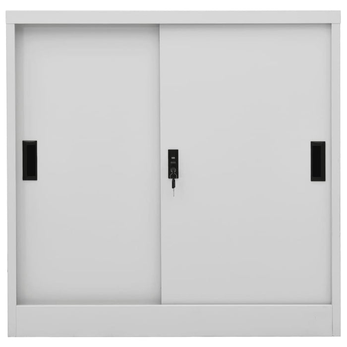 Office Cabinet with Sliding Door Light Grey 90x40x90 Cm