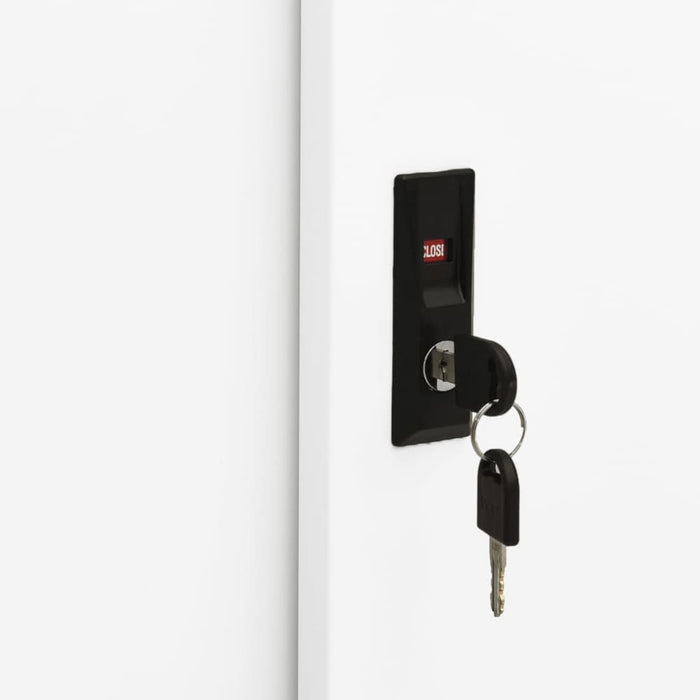 Office Cabinet with Sliding Door White 90x40x90 Cm Steel