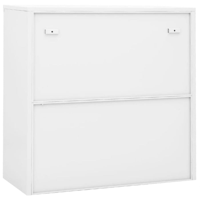 Office Cabinet with Sliding Door White 90x40x90 Cm Steel