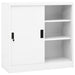 Office Cabinet with Sliding Door White 90x40x90 Cm Steel
