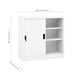 Office Cabinet with Sliding Door White 90x40x90 Cm Steel