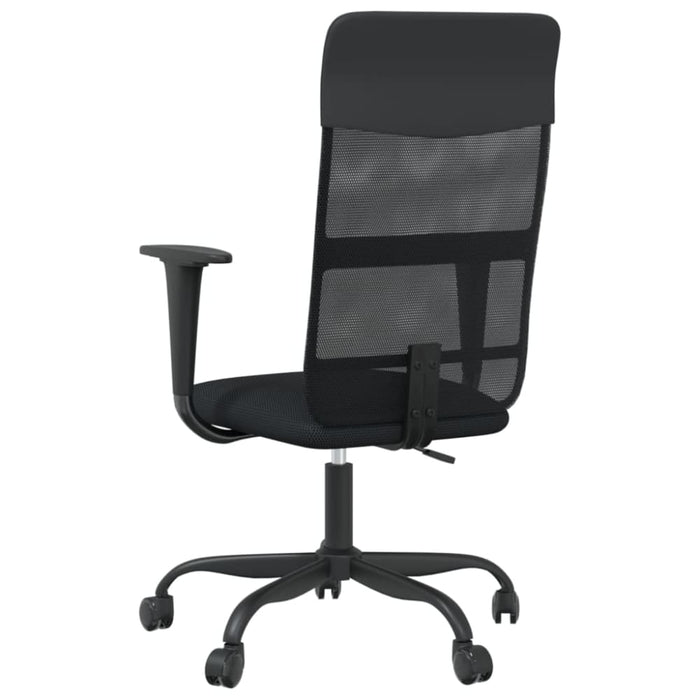 Office Chair Black Mesh Fabric and Faux Leather Tptbot
