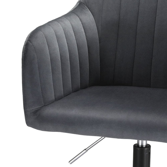 Office Chair Velvet Seat Dark Grey