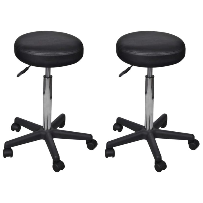 Office Stools 2 Pcs Black 35.5x98 Cm Faux Leather Xiioil