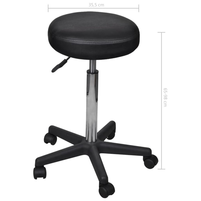 Office Stools 2 Pcs Black 35.5x98 Cm Faux Leather Xiioil