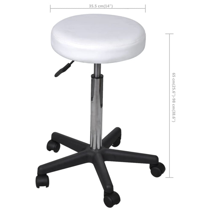 Office Stools 2 Pcs White 35.5x98 Cm Faux Leather Xiioip