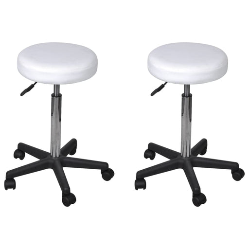 Office Stools 2 Pcs White 35.5x98 Cm Faux Leather Xiioip