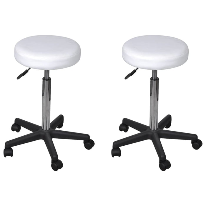 Office Stools 2 Pcs White 35.5x98 Cm Faux Leather Xiioip