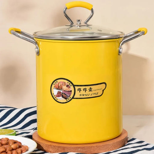 Oil Filter Deep Fryer Pot with Rack and Lid