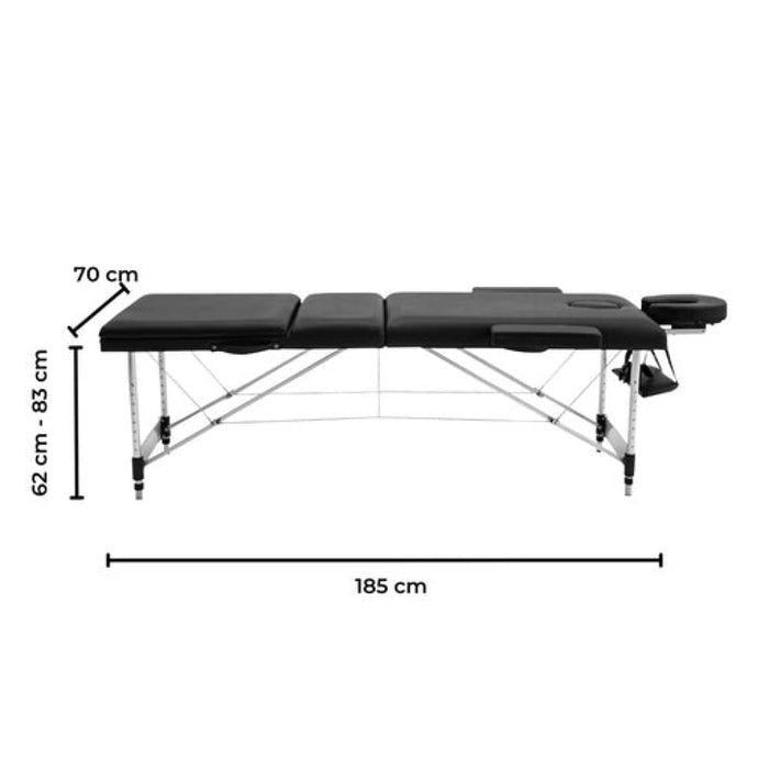 Onirest 3 Fold Adjustable Portable Massage Bed Black