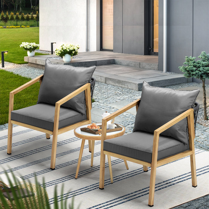 Outdoor Bistro Set Dining Chairs Table Patio Furniture Setting 3 Piece