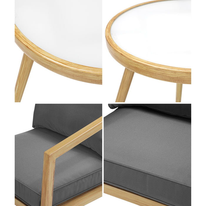 Outdoor Bistro Set Dining Chairs Table Patio Furniture Setting 3 Piece