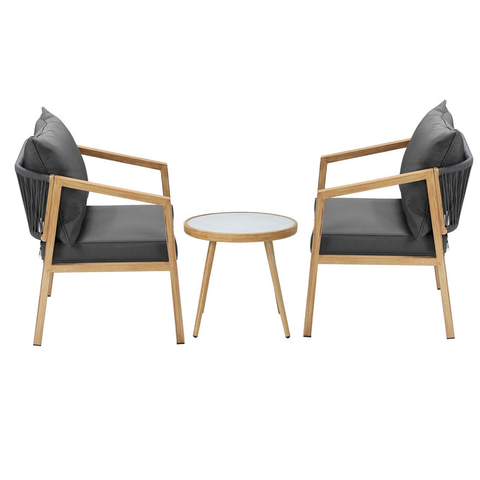 Outdoor Bistro Set Dining Chairs Table Patio Furniture Setting 3 Piece