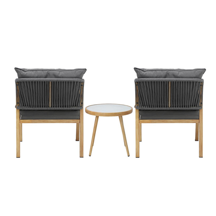 Outdoor Bistro Set Dining Chairs Table Patio Furniture Setting 3 Piece