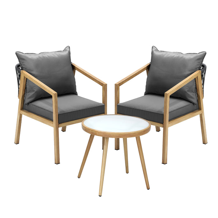 Outdoor Bistro Set Dining Chairs Table Patio Furniture Setting 3 Piece