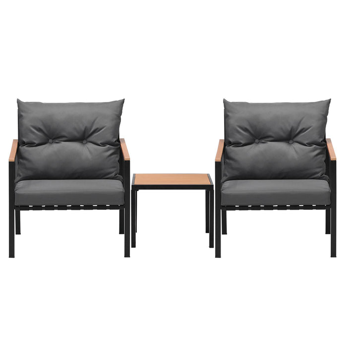 3Pcs Outdoor Furniture Lounge Setting Sofa Chairs Patio Dining Bistro Set