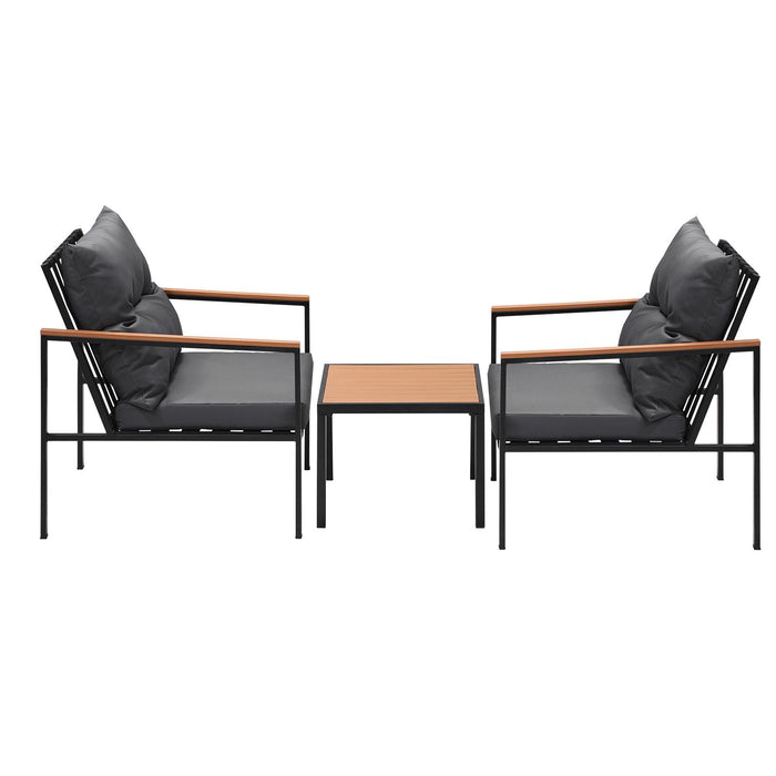 3Pcs Outdoor Furniture Lounge Setting Sofa Chairs Patio Dining Bistro Set