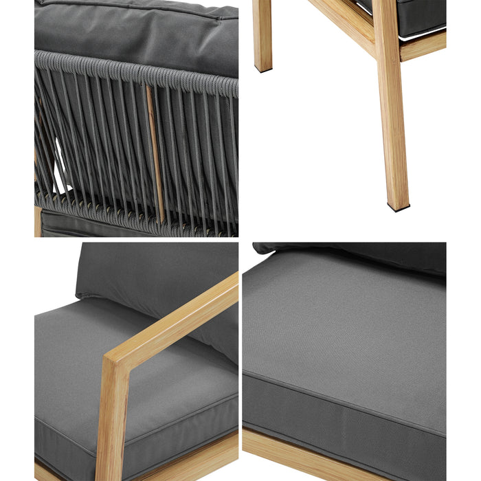 2Pcs Outdoor Furniture Chairs Garden Patio Lounge Set Steel Frame Beige