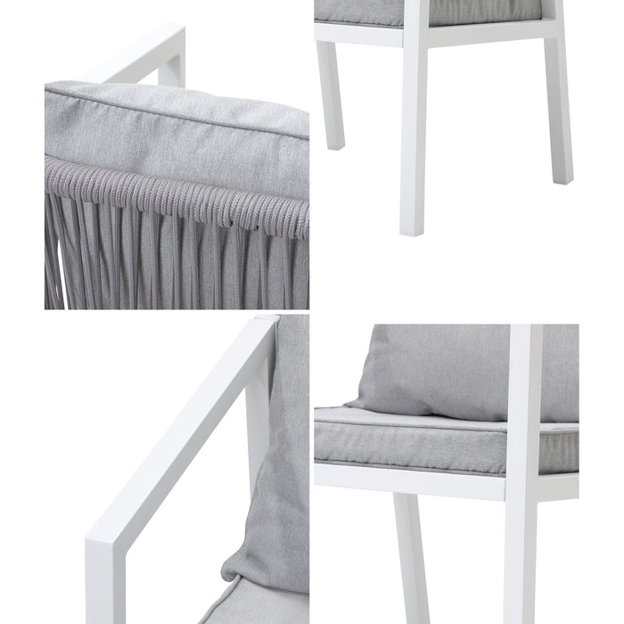 2Pcs Outdoor Furniture Chairs Garden Patio Lounge Set Steel Frame White