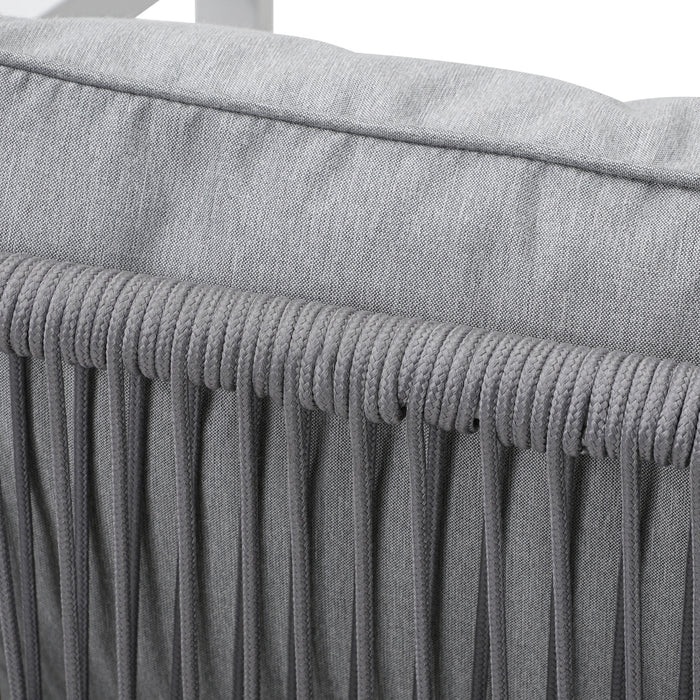 2Pcs Outdoor Furniture Chairs Garden Patio Lounge Set Steel Frame White