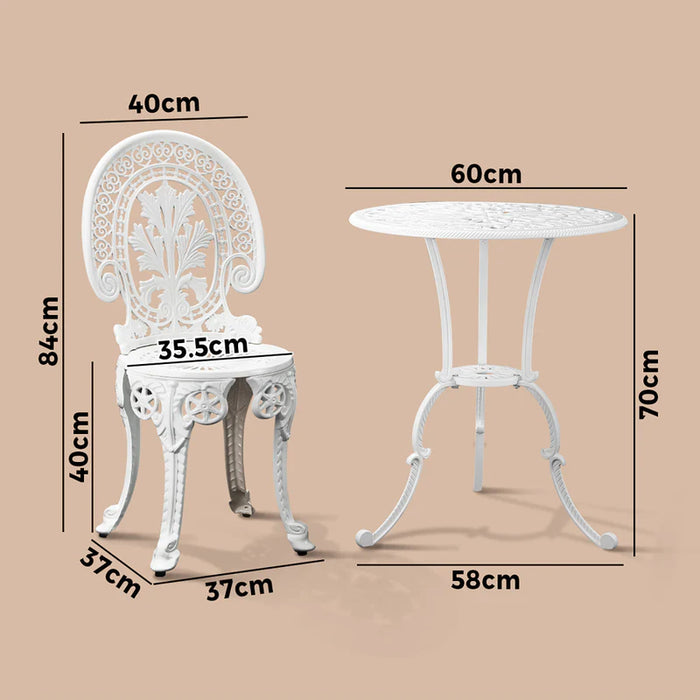 Outdoor Dining Chairs Setting Bistro Set Patio Garden Furniture 3 Piece