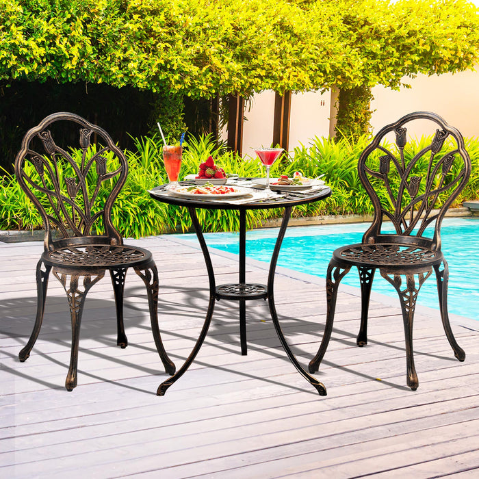 3Pcs Bistro Outdoor Setting Chairs Table Patio Dining Set Furniture