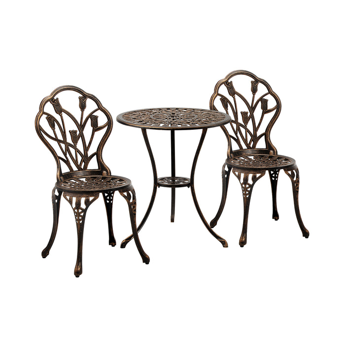 3Pcs Bistro Outdoor Setting Chairs Table Patio Dining Set Furniture