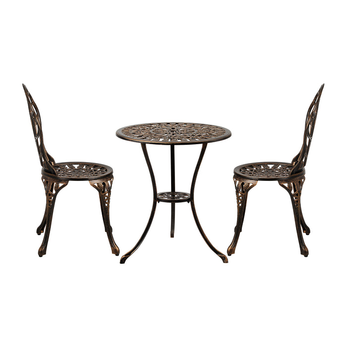 3Pcs Bistro Outdoor Setting Chairs Table Patio Dining Set Furniture