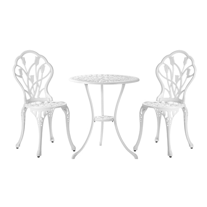 3 Piece Outdoor Furniture Setting Chairs Table Bistro Patio Dining Set