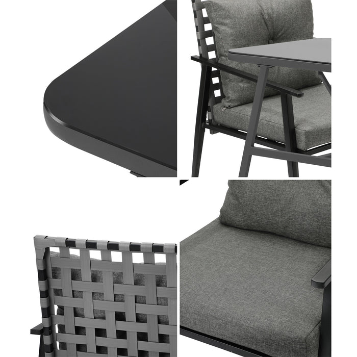 Outdoor Dining Setting Garden Patio Furniture Rattan Chairs Set 3 Piece