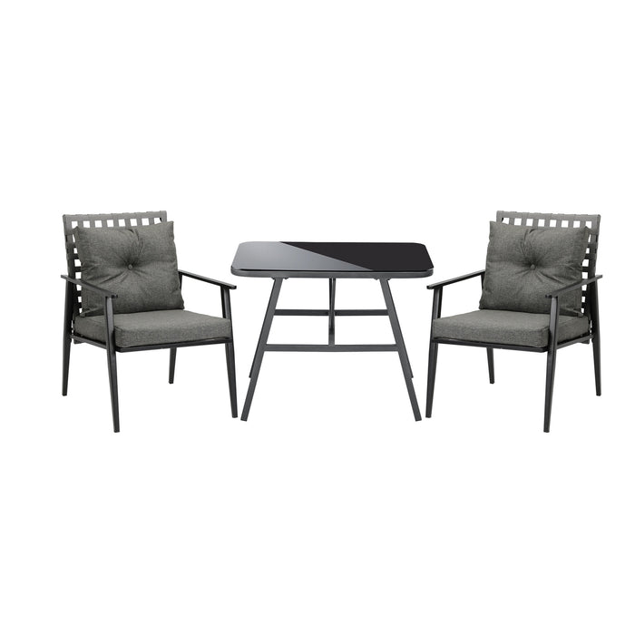 Outdoor Dining Setting Garden Patio Furniture Rattan Chairs Set 3 Piece