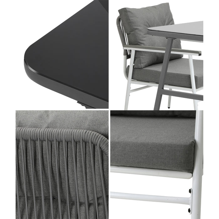 Outdoor Dining Set Patio Furniture Setting Garden Table And Chairs 3Pcs