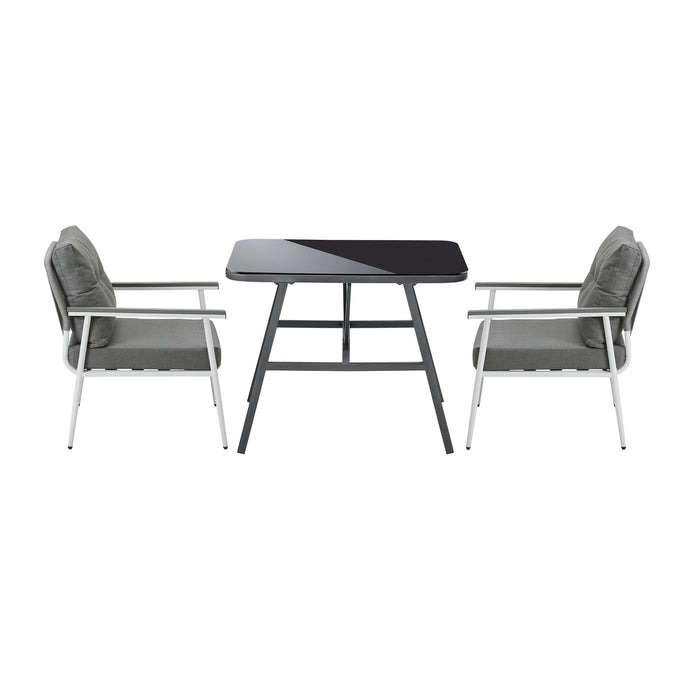 Outdoor Dining Set Patio Furniture Setting Garden Table And Chairs 3Pcs