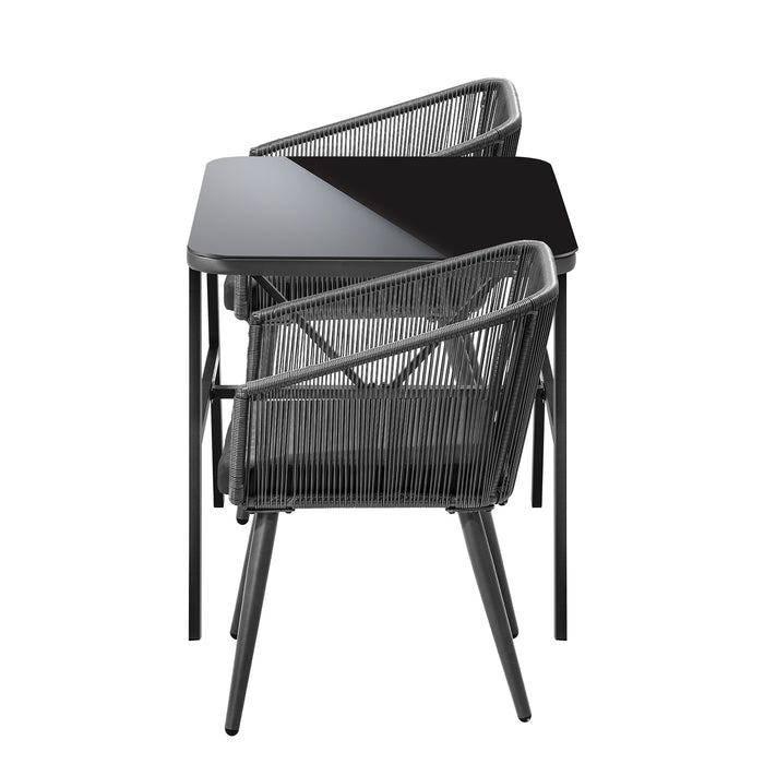 Outdoor Dining Setting 3 Piece Lounge Patio Furniture Table Chairs Set